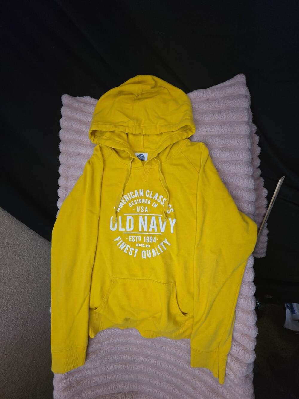 Old Navy Hoodie Size S Yellow American Classics Graphic